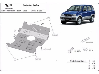Ocelový kryt motoru Daihatsu Terios (1997-2006) 2