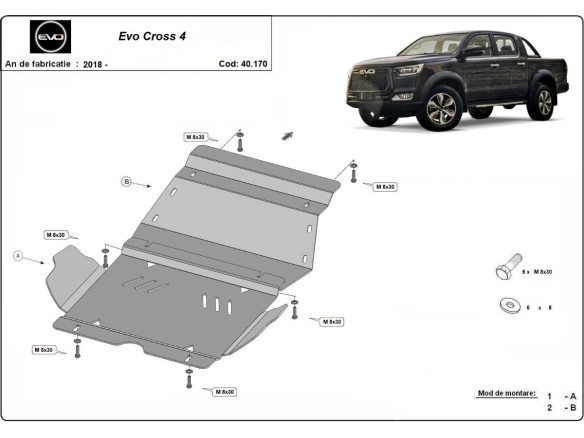 Ocelový kryt motoru Evo Cross 4 (2018-2025)Evo Cross 4