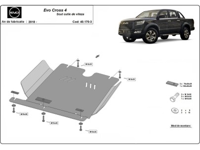 Ocelový kryt převodovky Evo Cross 4 (2018-2025) 2