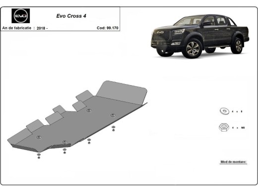 Ocelový kryt palivové nádrže Evo Cross 4 (2018-2025)Evo Cross 4