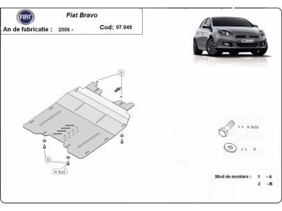Ocelový kryt motoru Fiat Bravo (2007-2014) 2