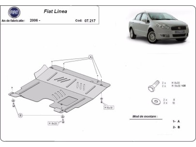 Ocelový kryt motoru Fiat Linea (2007-2018) 2