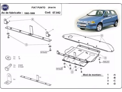 Ocelový kryt motoru Fiat Punto (1993-1999) 2