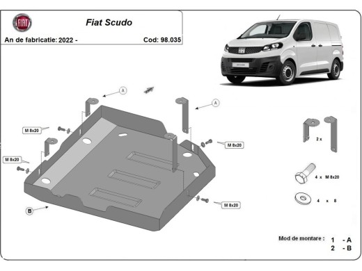 Ocelový kryt AdBlue Fiat Scudo (2022-2025)Fiat Scudo