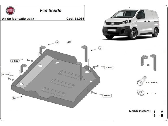 Ocelový kryt AdBlue Fiat Scudo (2022-2025)Fiat Scudo