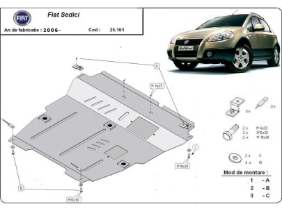 Ocelový kryt motoru Fiat Sedici (2005-2014) 2