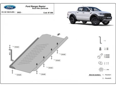 Ocelový kryt DPF Ford Ranger Raptor (2020-2023)