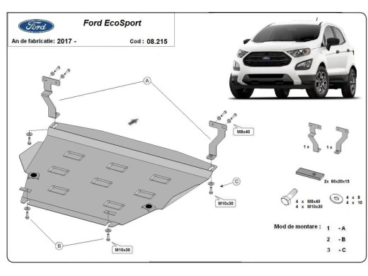 Ocelový kryt motoru Ford EcoSport (2017-2025)Ford EcoSport