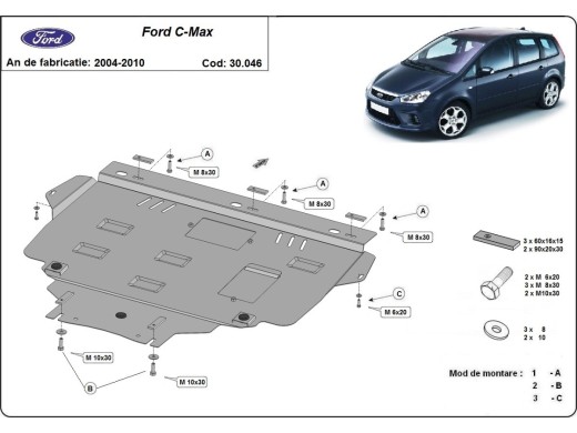 Ocelový kryt motoru Ford C - Max (2004-2010)Ford C-Max
