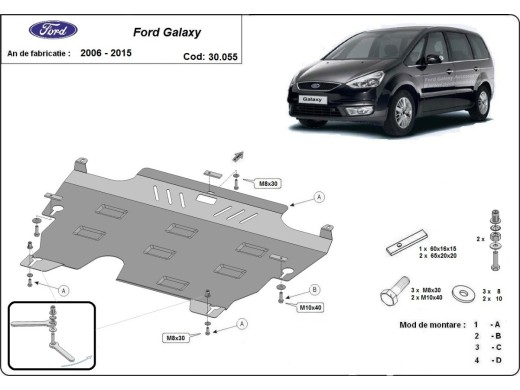 Ocelový kryt motoru Ford Galaxy 2 (2007-2015)Ford Galaxy
