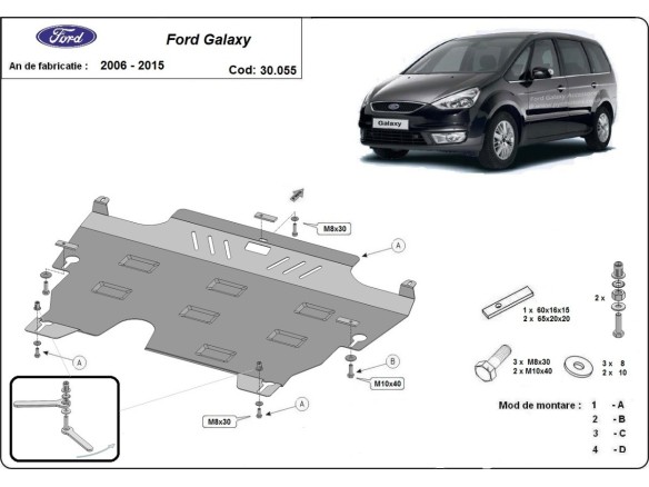 Ocelový kryt motoru Ford Galaxy 2 (2007-2015)Ford Galaxy