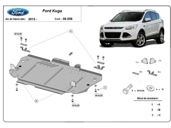 Ocelový kryt motoru Ford Kuga (2013-2019)Ford Kuga