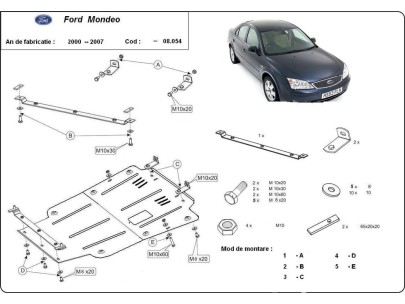 Ocelový kryt motoru Ford Mondeo 3 (2000-2006) 2