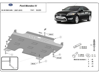 Ocelový kryt motoru Ford Mondeo 4 (2006-2012) 2