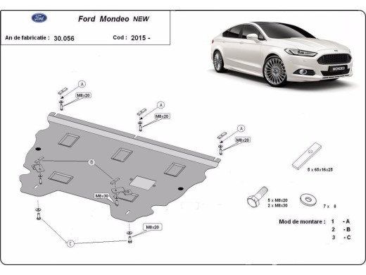 Ocelový kryt motoru Ford Mondeo 5 (2012-2022)Ford Mondeo