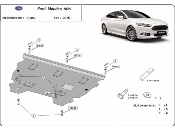 Ocelový kryt motoru Ford Mondeo 5 (2012-2022)Ford Mondeo