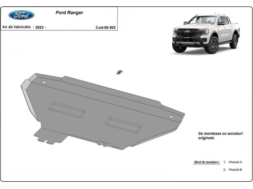 Ocelový kryt chladiče Ford Ranger (2023-2025)Ford Ranger
