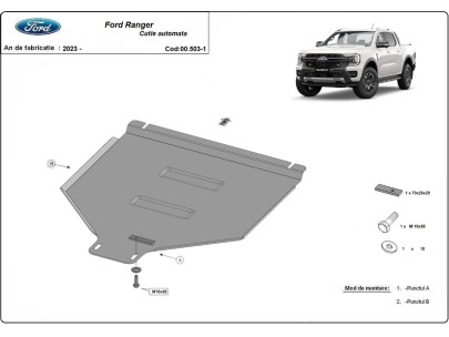Ocelový kryt převodovky automat Ford Ranger (2023-2026)