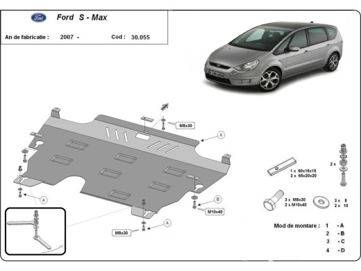 Ocelový kryt motoru Ford S - Max (2006-2015)Ford S-Max