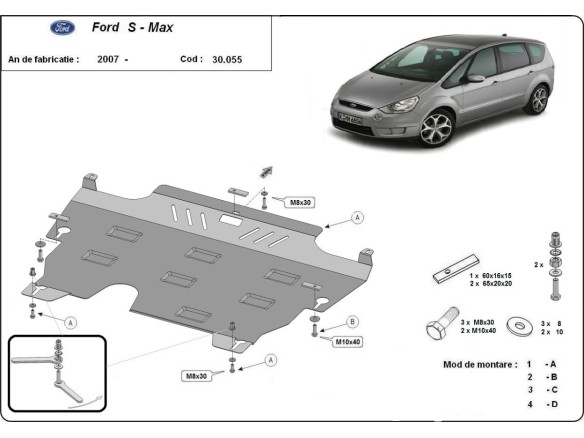 Ocelový kryt motoru Ford S - Max (2006-2015)Ford S-Max