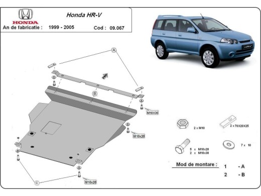 Ocelový kryt motoru Honda HR-V (1998-2005)Honda HR-V