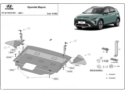 Ocelový kryt motoru Hyundai Bayon (2021-2025) 2