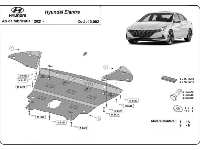 Ocelový kryt motoru Hyundai Elantra (2021-2025) 2