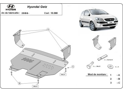 Ocelový kryt motoru Hyundai Getz (2006-2010) 2