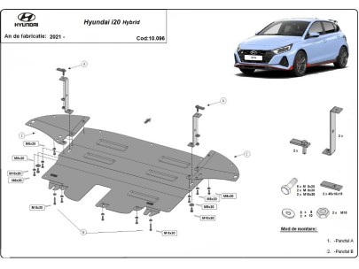 Ocelový kryt motoru Hyundai i20 Hybrid (2021-2025)