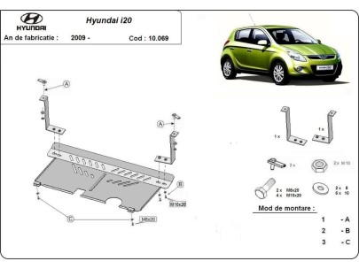 Ocelový kryt motoru Hyundai i 20 (2009-2014) 2