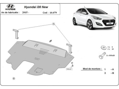 Ocelový kryt motoru Hyundai I30 (2015-2016) 2