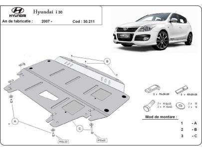 Ocelový kryt motoru Hyundai I30 (2007-2011) 2