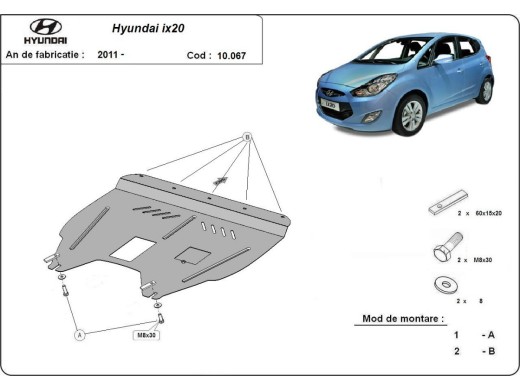 Ocelový kryt motoru Hyundai ix20 (2011-2019)Hyundai ix20