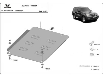 Ocelový kryt převodovky Hyundai Terracan (2001-2007)