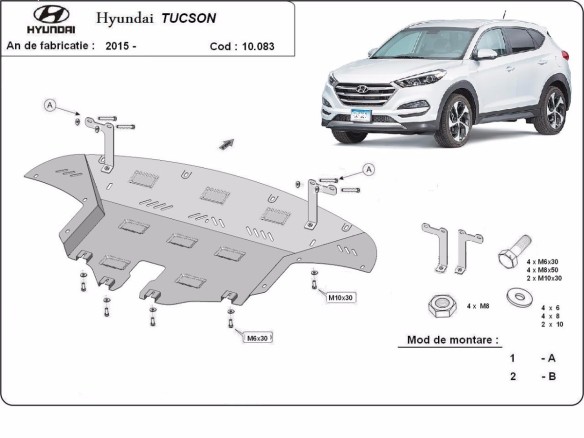 Ocelový kryt motoru Hyundai Tucson (2015-2020)Hyundai Tucson