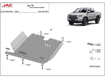 Ocelový kryt převodovky Jac T8 (2018-2026) 2