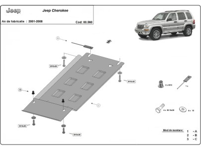 Ocelový kryt převodovky Jeep Cherokee - KJ (2001-2008) 2