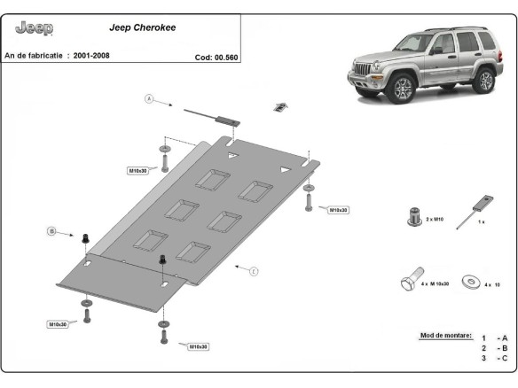 Ocelový kryt převodovky Jeep Cherokee - KJ (2001-2008)Jeep Cherokee