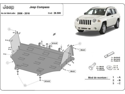 Ocelový kryt motoru Jeep Compass (2006-2016) 2