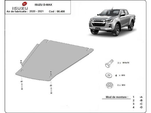 Ocelový kryt převodovky Isuzu D-Max (-)Isuzu D-Max