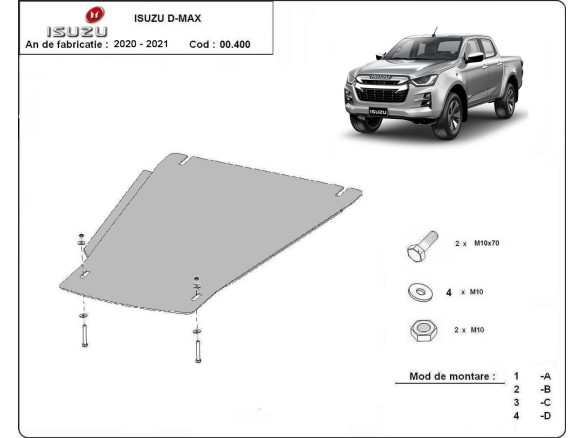 Ocelový kryt převodovky Isuzu D-Max (-)Isuzu D-Max