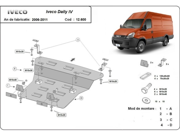 Ocelový kryt motoru Iveco Daily 4 (2006-2011)Iveco Daily