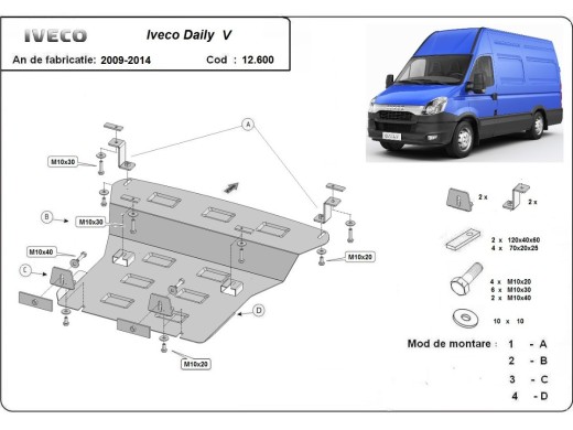 Ocelový kryt motoru Iveco Daily 5 (2009-2014)Iveco Daily