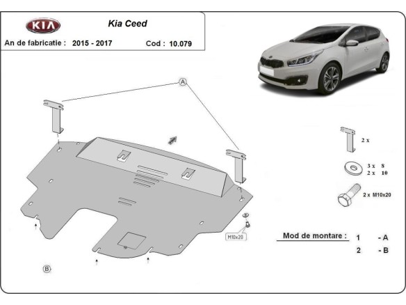 Ocelový kryt motoru Kia Ceed (2015-2017)Kia C eed