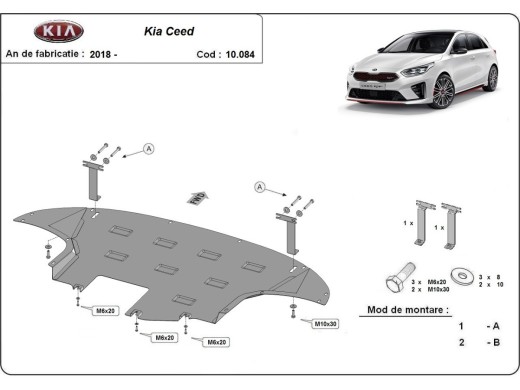 Ocelový kryt motoru Kia Ceed (2018-2025)Kia C eed