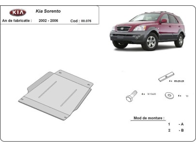 Ocelový kryt převodovky Kia Sorento (2002-2006) 2