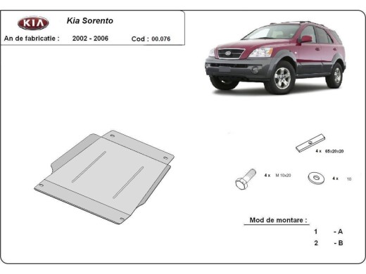Ocelový kryt převodovky Kia Sorento (2002-2006)Kia Sorento