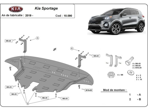 Ocelový kryt motoru Kia Sportage (2019-2021)Kia Sportage