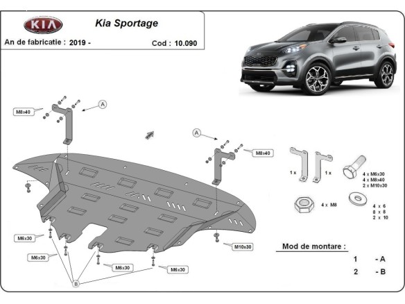 Ocelový kryt motoru Kia Sportage (2019-2021)Kia Sportage