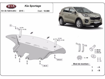 Ocelový kryt motoru Kia Sportage (2015-2019) 2